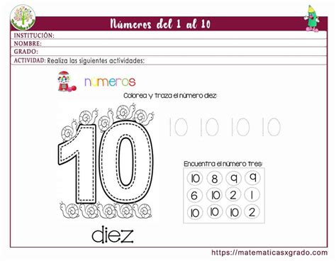 Fichas De N Meros Del Al Para Imprimir En Pdf