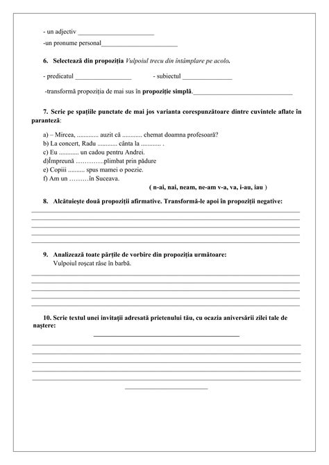 Limba Romana Clasa 4 Fise De Lucru Pdf Rila Media