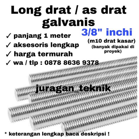 Jual Long Drat As Drat Galvanis Inchi X Meter M Drat Kasar