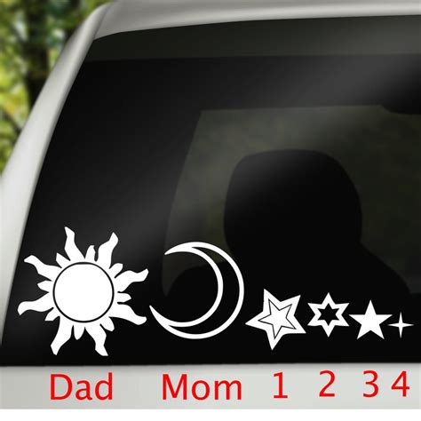 Celestial Family Car Window Decals Sun Moon & Stars Sun - Etsy