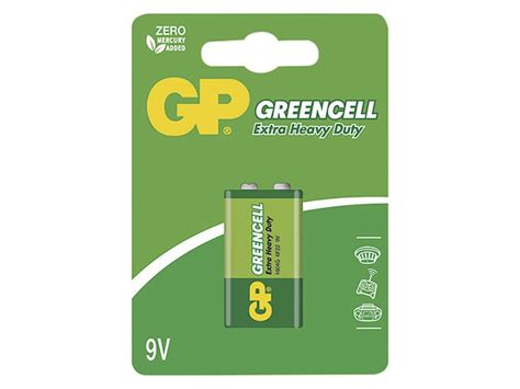Baterie zinková GP GREENCELL 9V (6F22) 1BL | UNI HOBBY - rozumíme ...