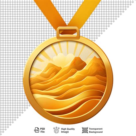 Medalha De Ouro Isolada Em Fundo Transparente Psd Premium