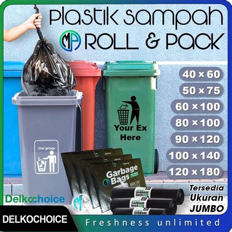 Jual Kantong Plastik Sampah Roll Dan Pack Plastic Trash Bag Garbage