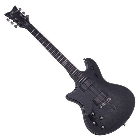 Schecter Hellraiser Hybrid Tempest Left Handed Guitar Trans Black At Gear4music