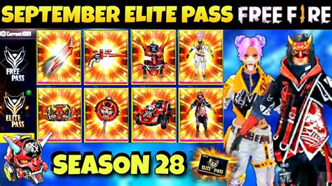 FREE FIRE SEASON 28 ELITE PASS FULL REVIEW SEPTEMBER ELITE PASS FREE