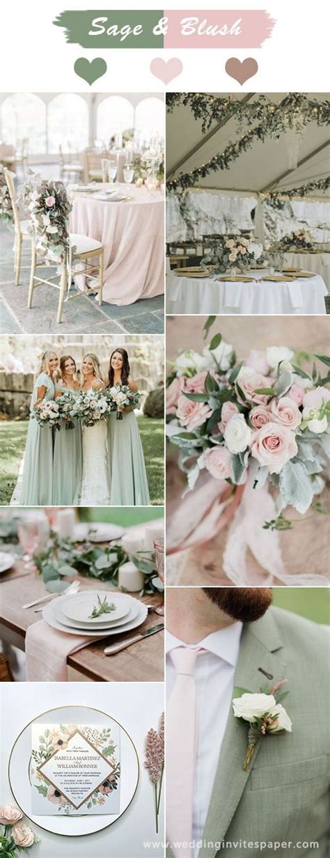 Sage Green And Pink Wedding Color Ideas For Spring Pink Wedding