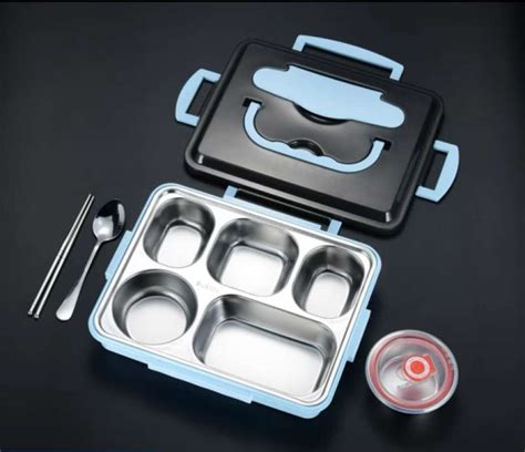 Promo KOTAK MAKAN 5 SEKAT LUNCH BOX STAINLESS TAHAN PANAS DAN ANTI