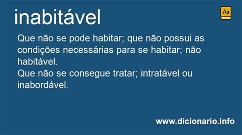 O Que Significa Inabalável - Significado de Inabitável