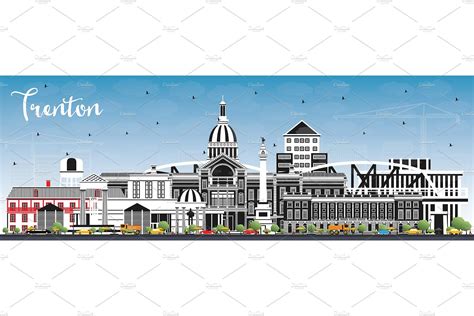 Trenton New Jersey City Skyline by Booblgum on @creativemarket Jersey ...