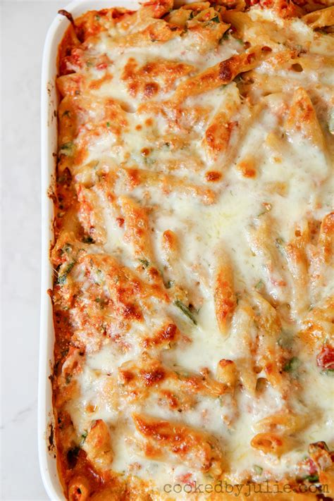 Easy Baked Ziti with Spinach Recipe - Cooked by Julie