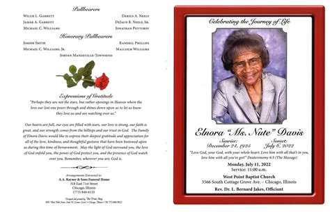 Elnora Davis Obituary AA Rayner And Sons Funeral Homes