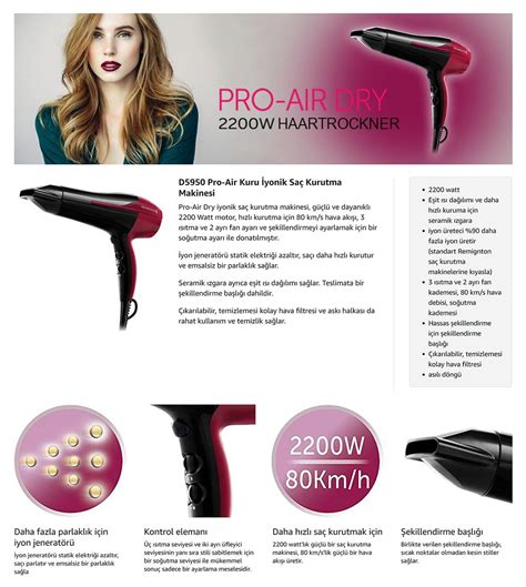 Remington D5950 PRO-Air Dry Saç Kurutma Makinesi Fiyatı, Yorumları ...