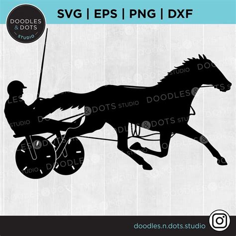 Standardbred Svg Harness Horse Racing Svg Trotting Horse Pulling Sulky