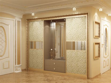 Двери в нишу в стене под шкаф, распашные зеркальные двери купе в прихожей