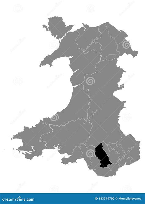 Location Map of Rhondda Cynon Taf County Borough Stock Vector ...