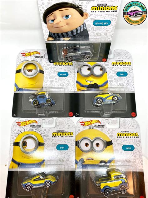 All Cars Minions The Rise Of Gru Hot Wheels Complete Set Etsy