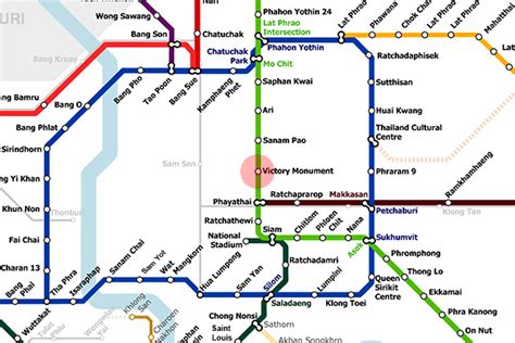 Victory Monument station map - Bangkok metro