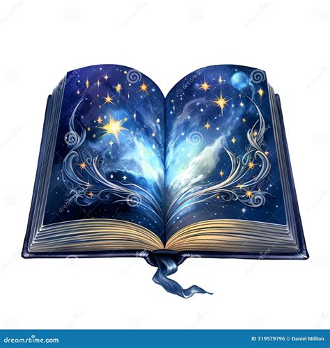 Beautiful Spellbook Fantasy Watercolor Fairytale Clipart Illustration