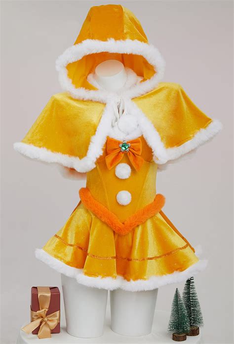 Women Daisy Derivative Sexy Lingerie Suit Princess Christmas Furry Yellow Dress With Cape And