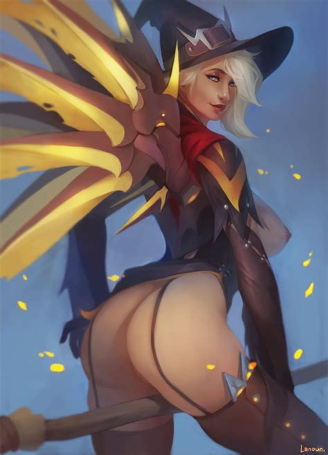 Overwatch Hentai Female Nipples Mercy Blizzard Entertainment Blue