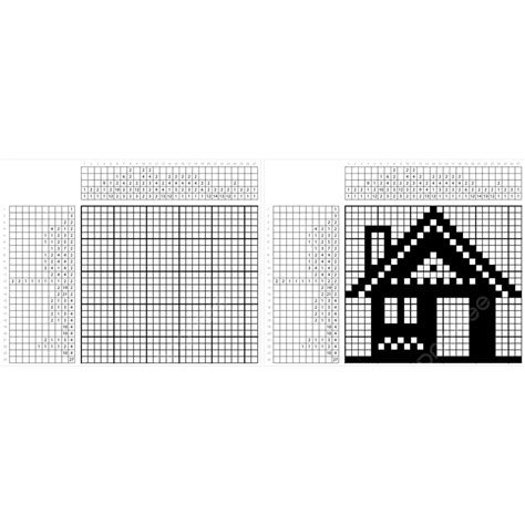 Home Icon Nonogram Pixel Art House Numbers Clip Png And Vector With