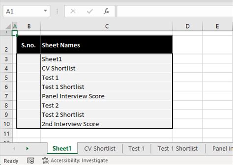 How To Get All Worksheet Names In Excel 2 Easy Ways