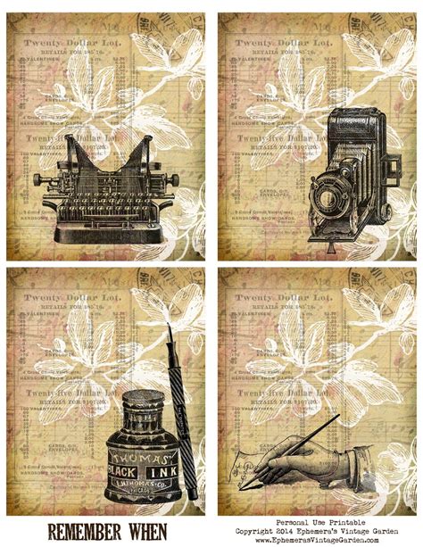 Ephemera S Vintage Garden Free Printable Vintage Journaling Cards