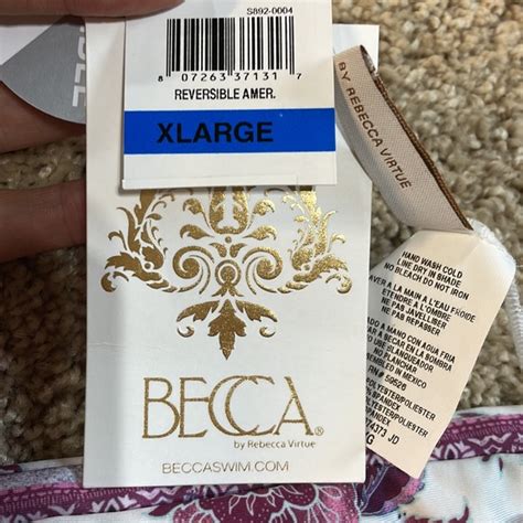 BECCA Swim Nwt Xl Becca Reversible Tahiti Purple Pink White Tanga Swim Bikini Briefs Poshmark