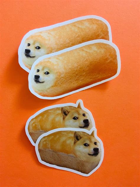 Doge Dog Bread Icecream Stickers x5 Meme Funny Internet | Etsy