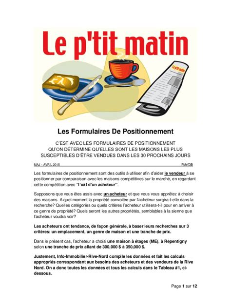 Remplissable En Ligne Le Test De Positionnement De La Formation Au