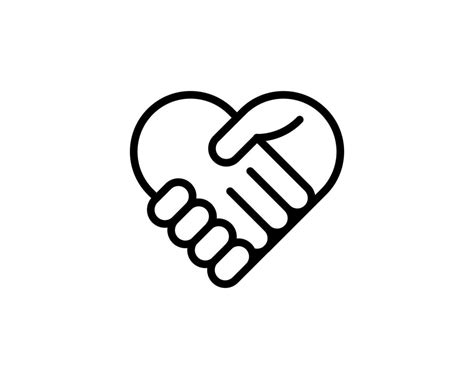 icona della stretta  mano simbolo del cuore stretta  mano