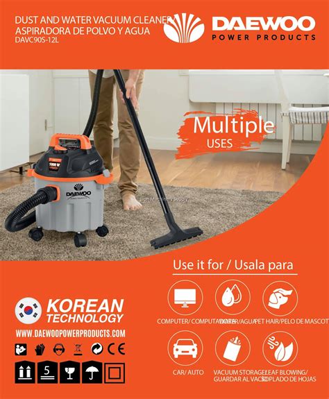 Daewoo 12liter Wet And Dry Vacuum Cleaner With Blower Function Davc90s