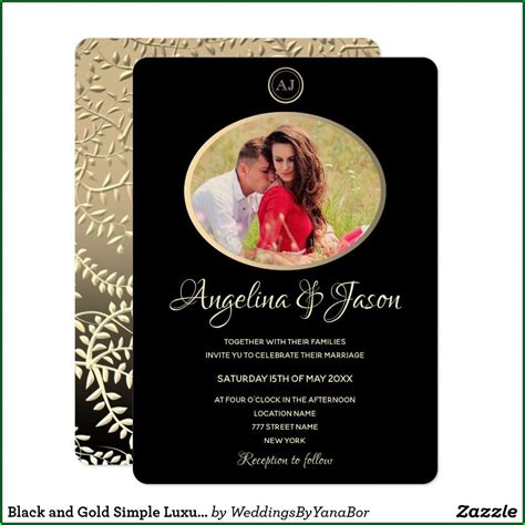 Black And Gold Wedding Invitations Templates Invitations : Resume Examples