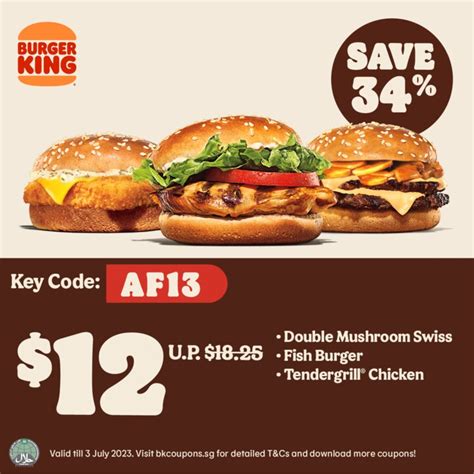 BURGER KING Coupon Discounts Up To 50 Off Burgers Meals