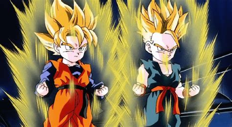 Dragon Ball Goten y Trunks se maravillan ante el poder de Gokú