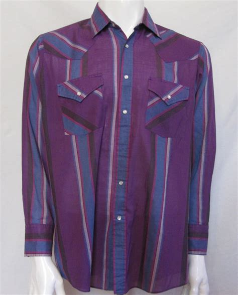 Mens Xl Western Shirt Ely Cattleman Vintage Purple By Vintrowear