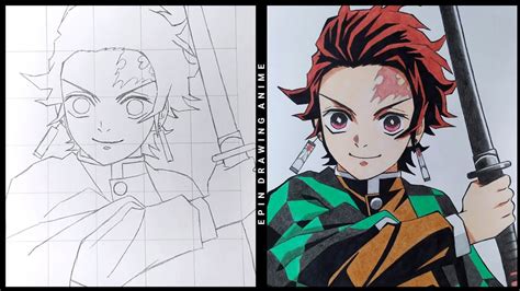 Cara Menggambar Tanjiro Kamado Kimetsu No Yaiba How To Draw Tanjiro