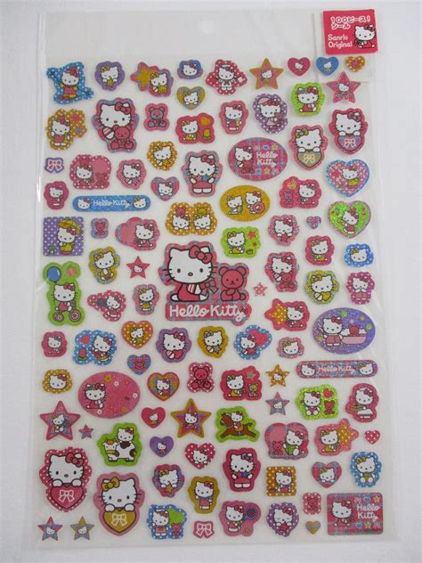 Cute Kawaii Sanrio Hello Kitty Sticker Large Sheet 2005 Alwayz Kawaii