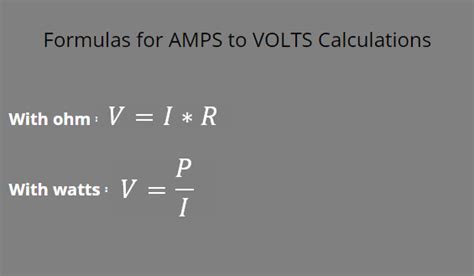 1 Ampere Equivale A Quantos Volts - Volts to Amps and Amps to Volts - Conversion Calculator