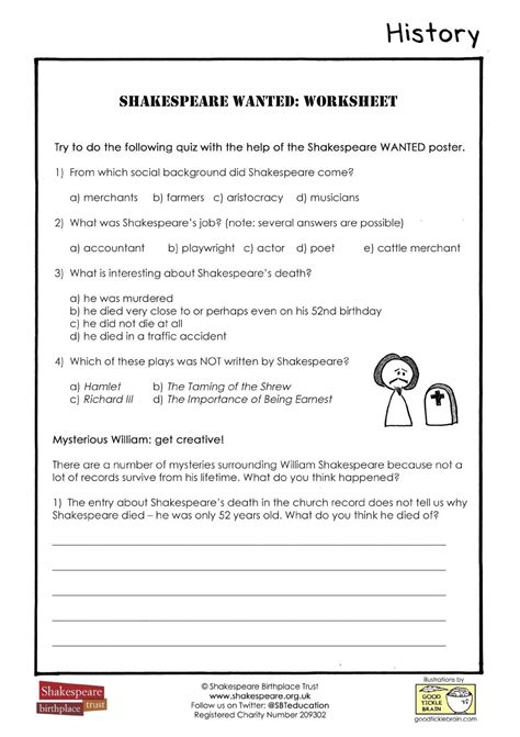 Free William Shakespeare Worksheet Download Free William Shakespeare Worksheet Png Images Free