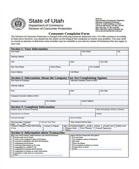 Free 10 Sample Consumer Complaint Forms In Ms Word Pdf