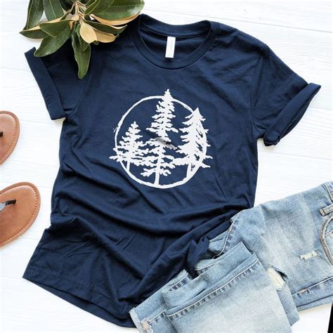 Evergreen Trees T Shirt Nature Graphic Tee Etsy Shirt Nature Tree