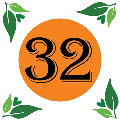 Leaf and Logo Number 32 23133758 Vector Art at Vecteezy