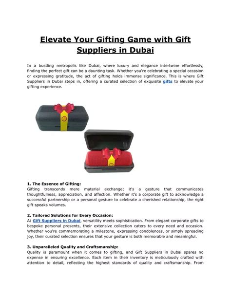 PPT Elevate Your Gifting Game With Gift Suppliers In Dubai PowerPoint