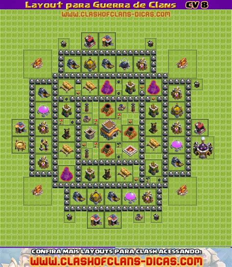 Layouts De CV 8 Para Guerra De Clans Clash Of Clans Dicas