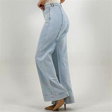 Calça Jeans Feminina Wide Leg Size