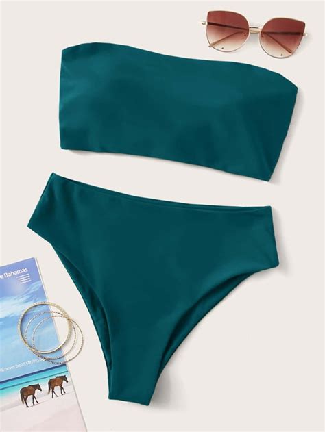 Shop Bandeau Swimwear Bandeau Bikini Shein Usa