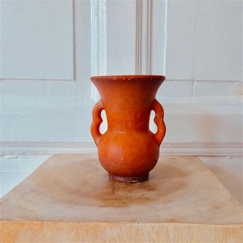 Art Deco Uran Keramik Vase Orange Patina True Vintage Objekt Etsy