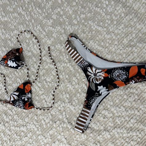 Two Piece Bikini Set Vintage Florals Bottom Is Depop