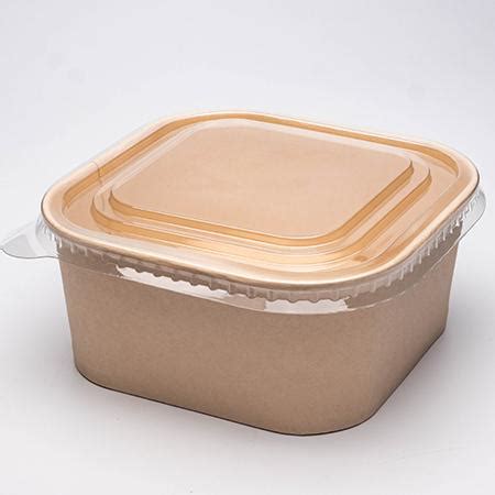 Buy Ml Square Kraft Paper Bowl Case Eco Friendly Food